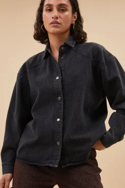 Blouses*By bar mae twill blouse | jet black