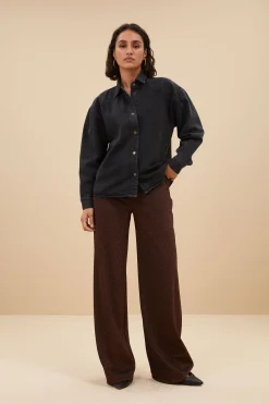 Blouses*By bar mae twill blouse | jet black