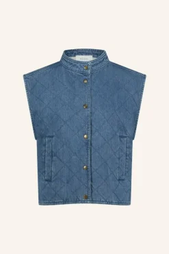 Jassen*By bar mave denim sleeveless jacket | denim