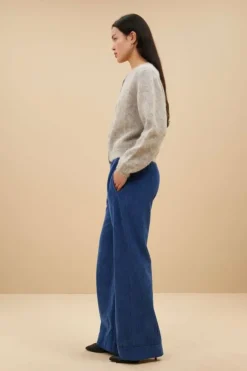 Broeken*By bar mees cord pants | bright oil blue