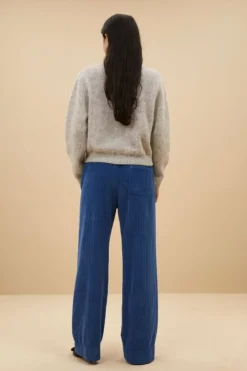 Broeken*By bar mees cord pants | bright oil blue