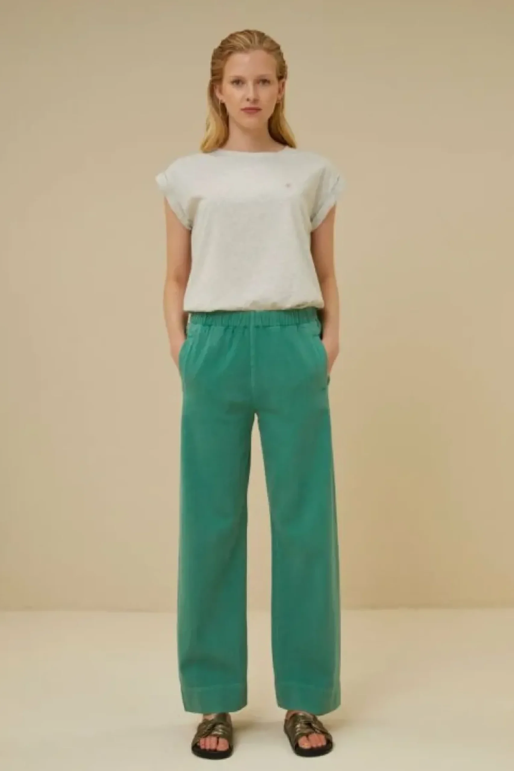 Broeken*By bar mees twill pant | aloe vera