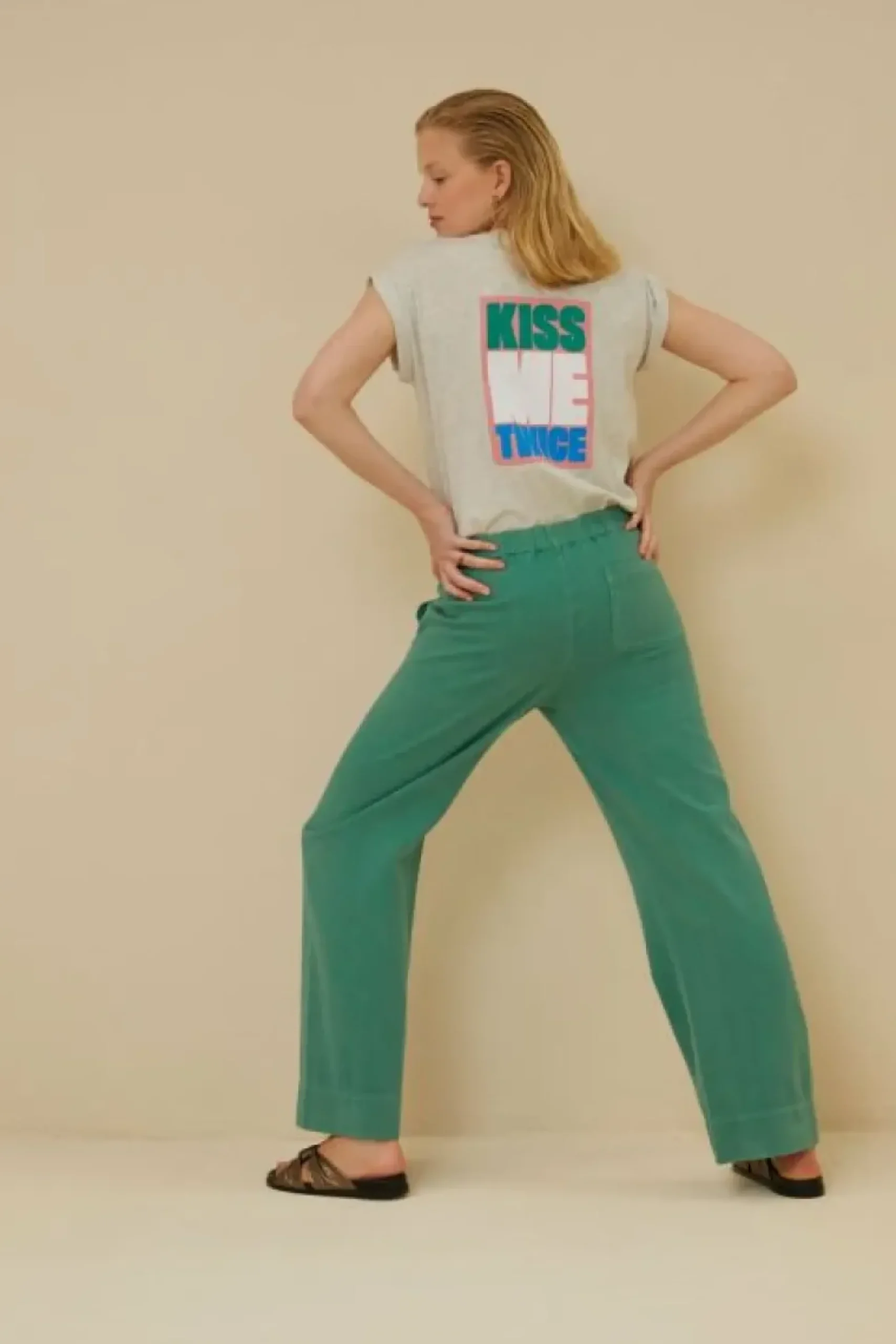Broeken*By bar mees twill pant | aloe vera