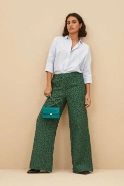 Broeken*By bar neal leo pants | green panter print