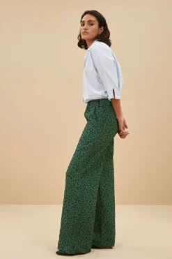 Broeken*By bar neal leo pants | green panter print