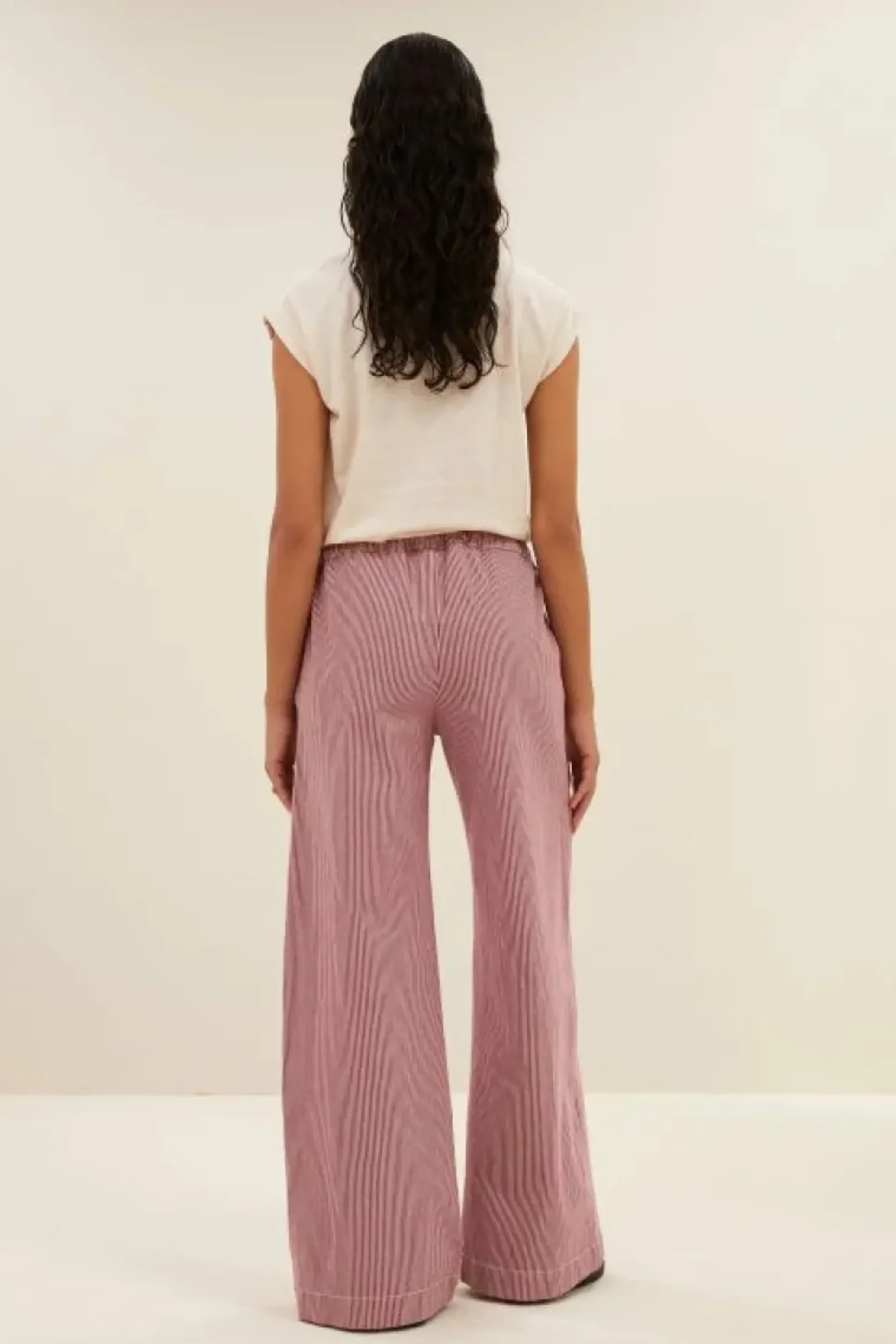 Broeken*By bar neal stripe pants | cherry milky stripe
