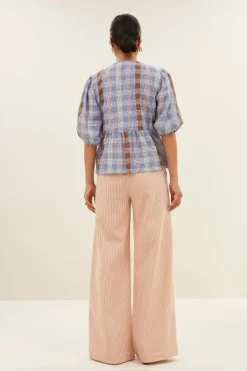Broeken*By bar neal stripe pants | pink milky stripe