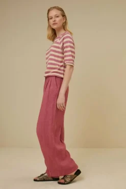 Tops & Shirts*By bar neva big v stripe top | raspberry