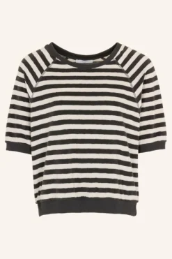 Tops & Shirts*By bar neva slub stripe top | jet black