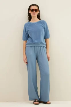 Tops & Shirts*By bar neva slub top | blue stone