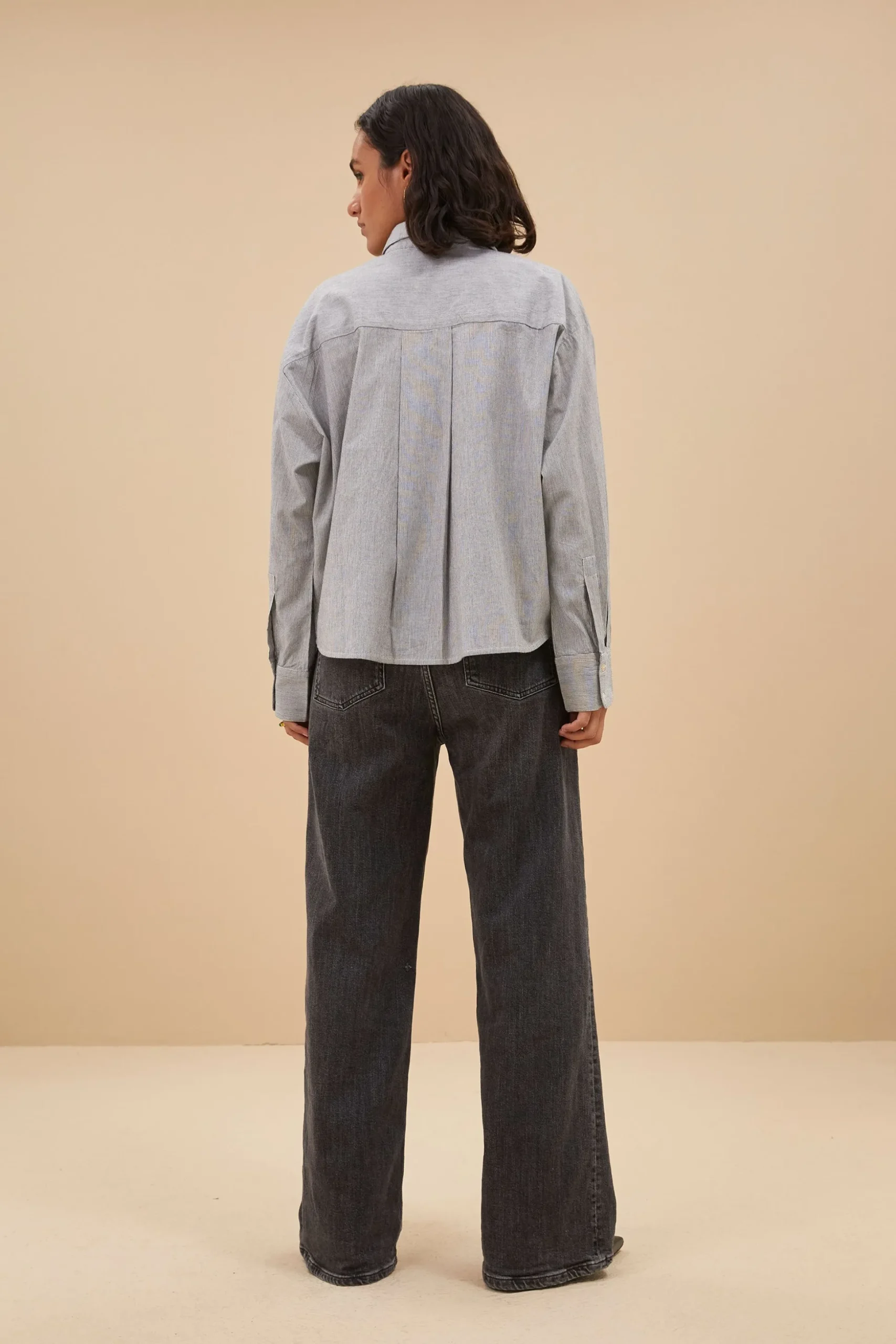 Blouses*By bar nima pin stripe blouse | black