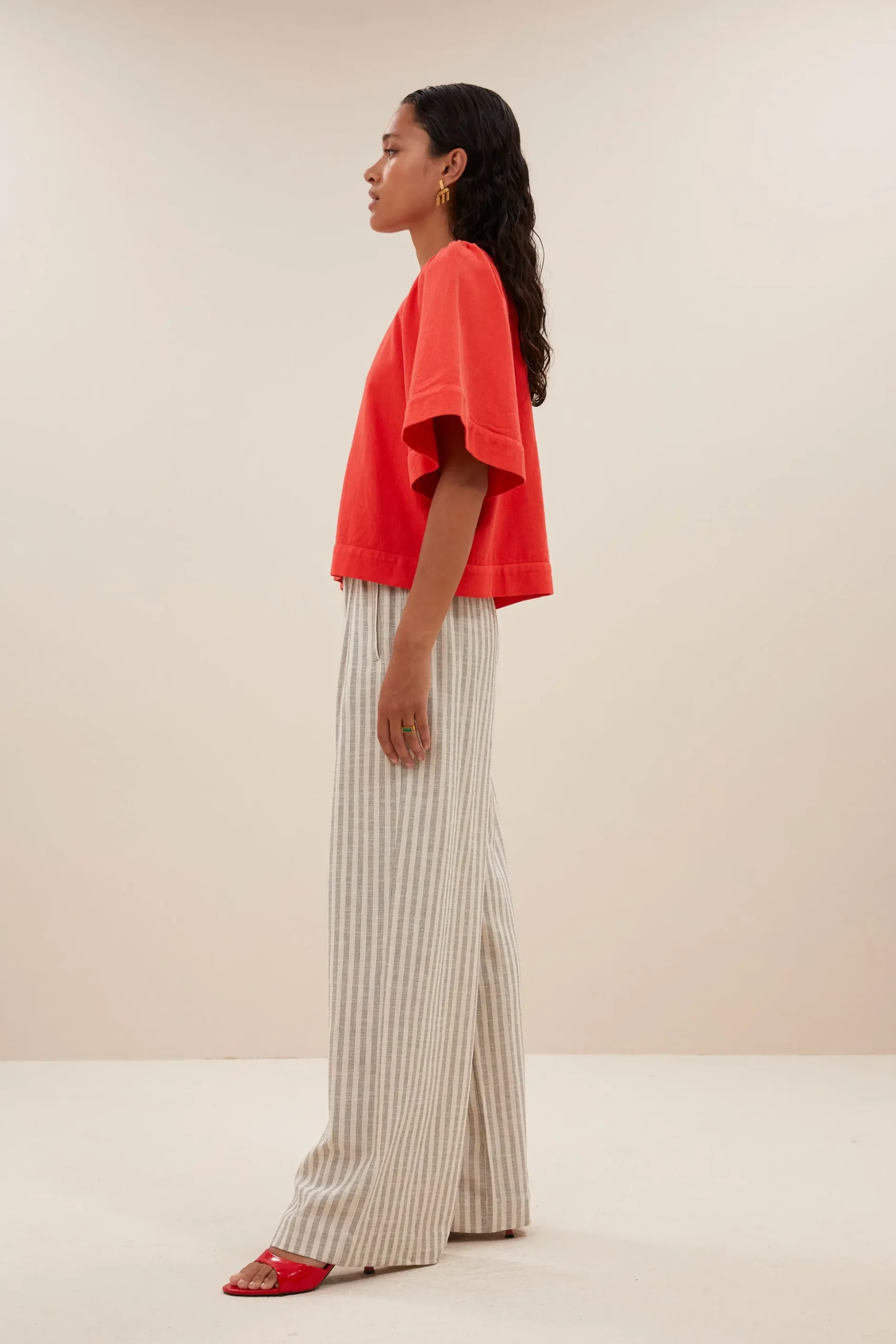 Blouses*By bar olivia twill blouse | poppy red