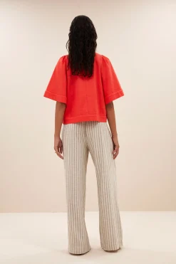 Blouses*By bar olivia twill blouse | poppy red
