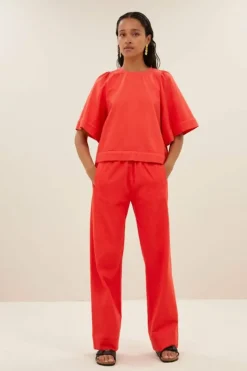 Blouses*By bar olivia twill blouse | poppy red