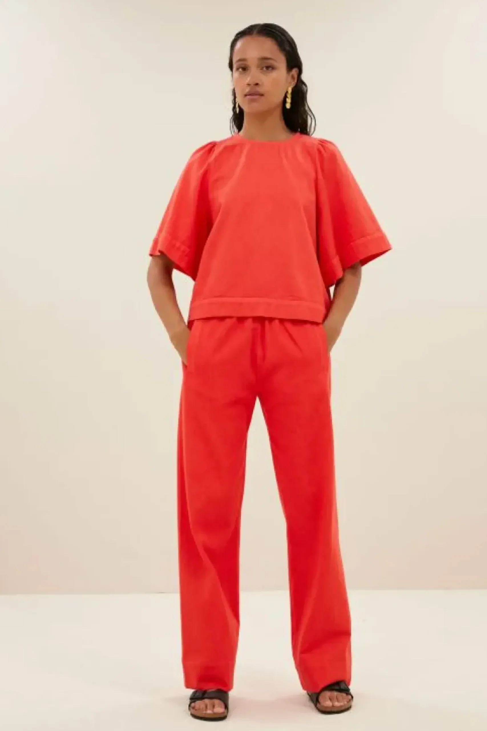 Blouses*By bar olivia twill blouse | poppy red