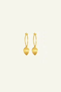 Oorbellen*By bar PD leave hoop earring | gold