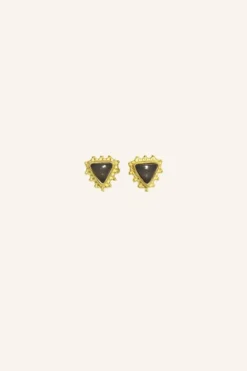 Oorbellen*By bar PD triangle stud earring | black