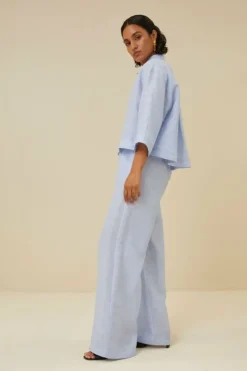Broeken*By bar randy pinstripe pant | sky blue