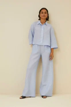 Broeken*By bar randy pinstripe pant | sky blue