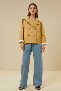 Jassen*By bar rika cotton coat | peanut