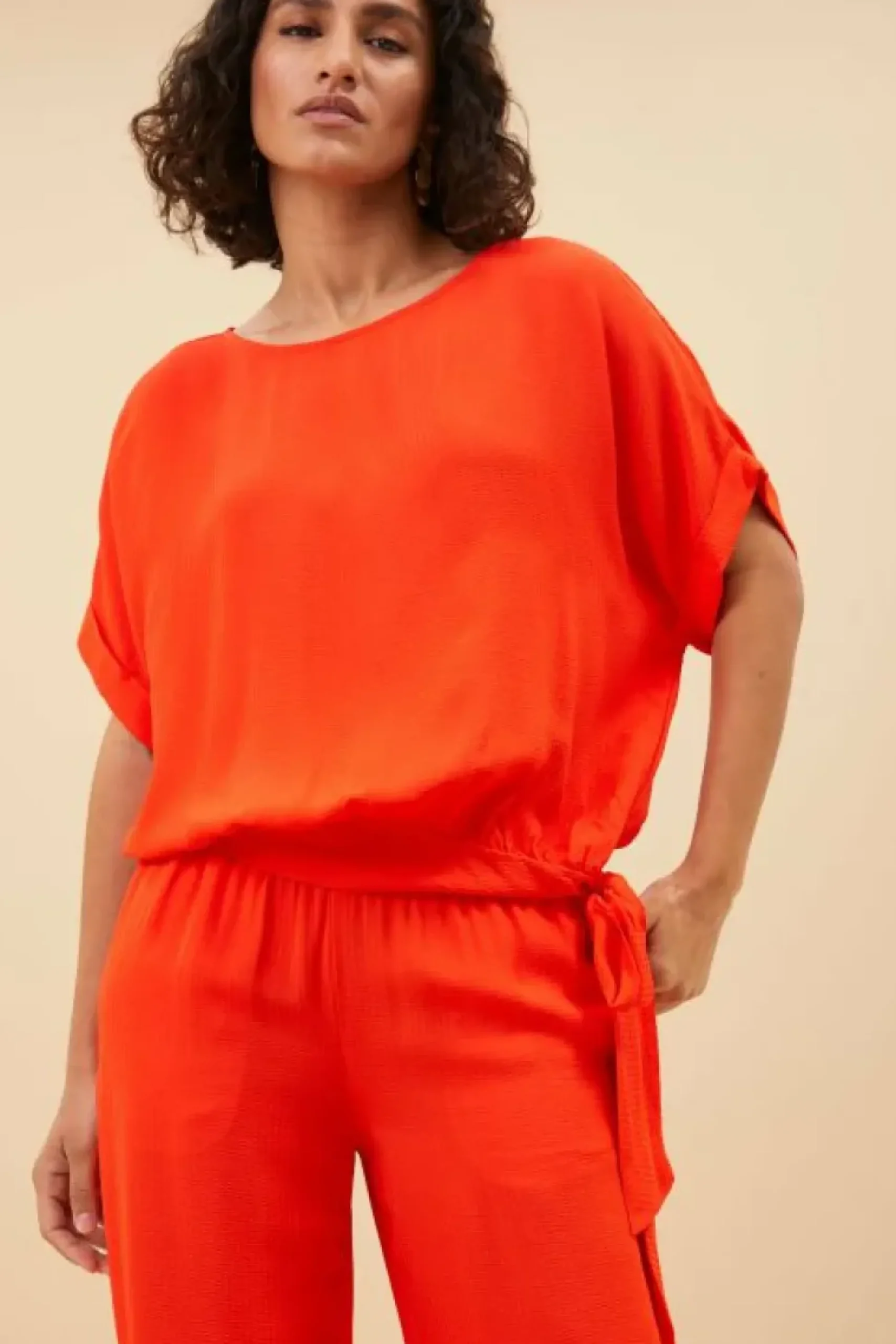 Broeken*By bar robyn satin stripe pant | bright poppy