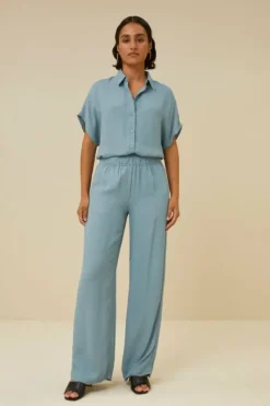 Broeken*By bar robyn satin stripe pant | ocean