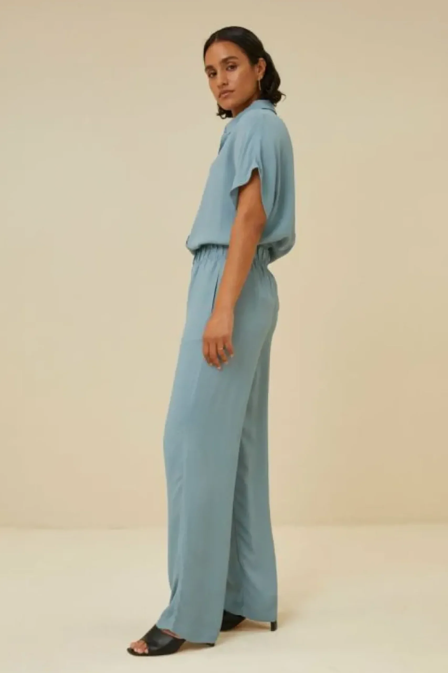Broeken*By bar robyn satin stripe pant | ocean