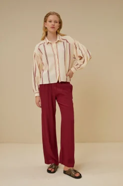 Blouses*By bar sarah short athia blouse | grenache
