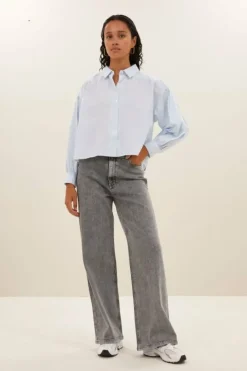 Blouses*By bar sarah short chambray blouse | light blue