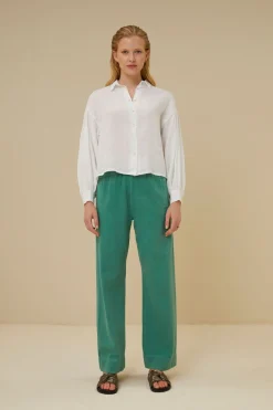 Blouses*By bar sarah short linen blouse | bright white