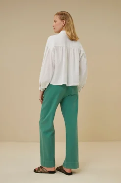 Blouses*By bar sarah short linen blouse | bright white
