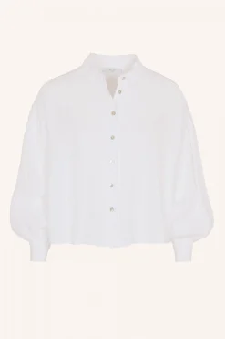 Blouses*By bar sarah short linen blouse | bright white