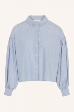 Blouses*By bar sarah short pin stripe blouse | indi grey