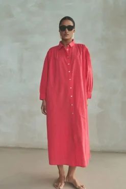 Jurken*By bar shirt dress | poppy red