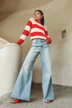 Truien*By bar sian stripe pullover | lipstick red stripe