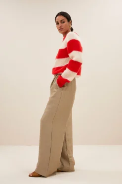 Truien*By bar sian stripe pullover | lipstick red stripe