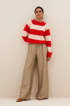 Truien*By bar sian stripe pullover | lipstick red stripe