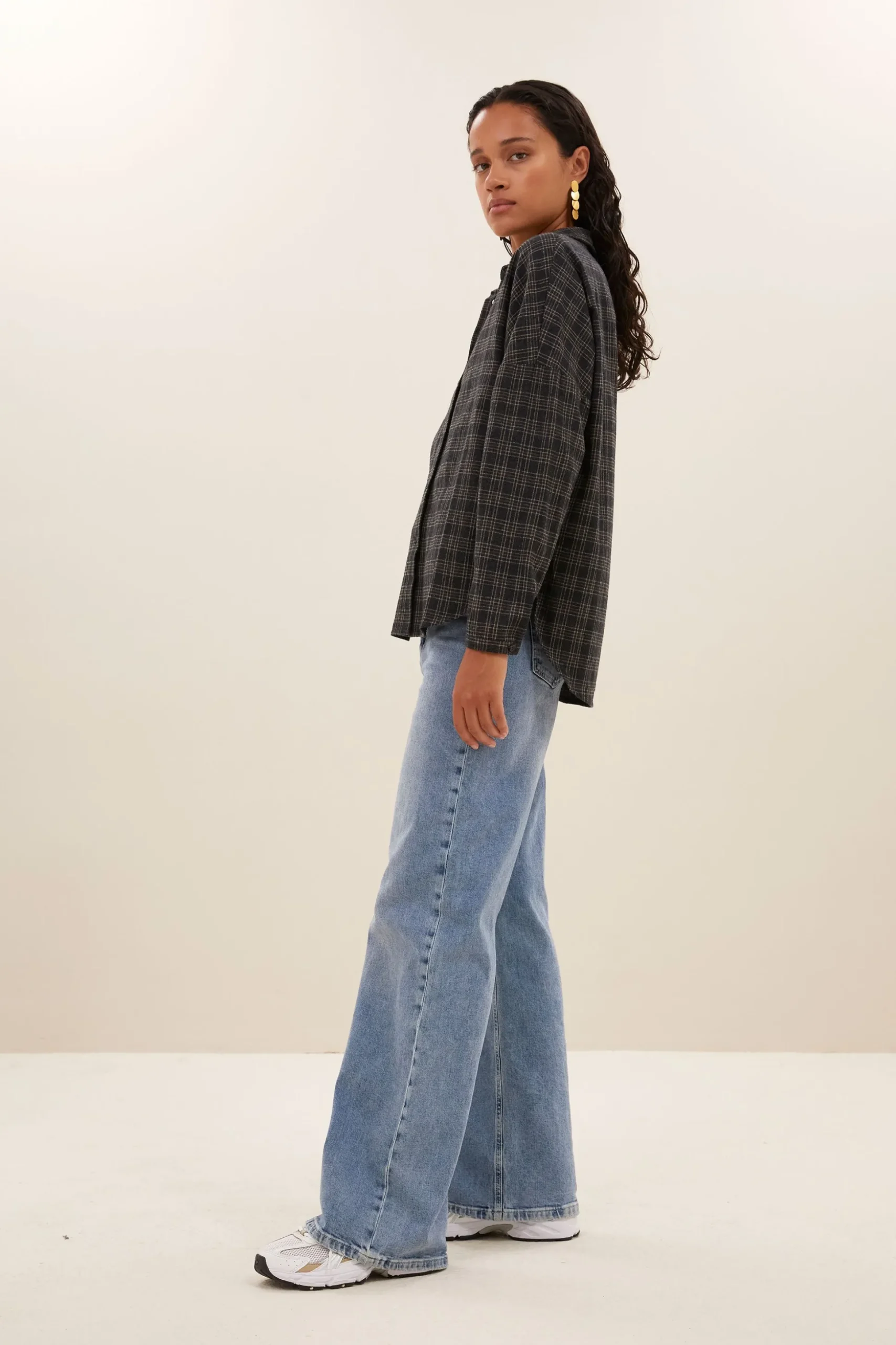 Blouses*By bar small check blouse | caramel