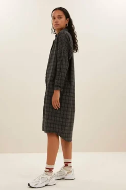 Jurken*By bar small check dress | caramel