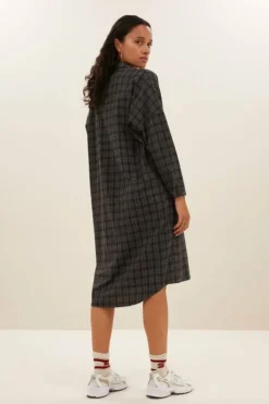Jurken*By bar small check dress | caramel
