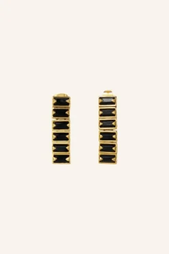 Oorbellen*By bar strass earring | black