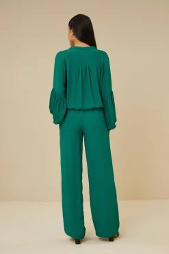 Blouses*By bar vienna satin stripe blouse | evergreen
