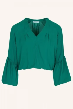 Blouses*By bar vienna satin stripe blouse | evergreen