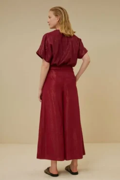 Broeken*By bar wanda metallic pant | grenache
