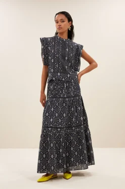 Blouses*By bar xena midnight ikat blouse | midnight ikat