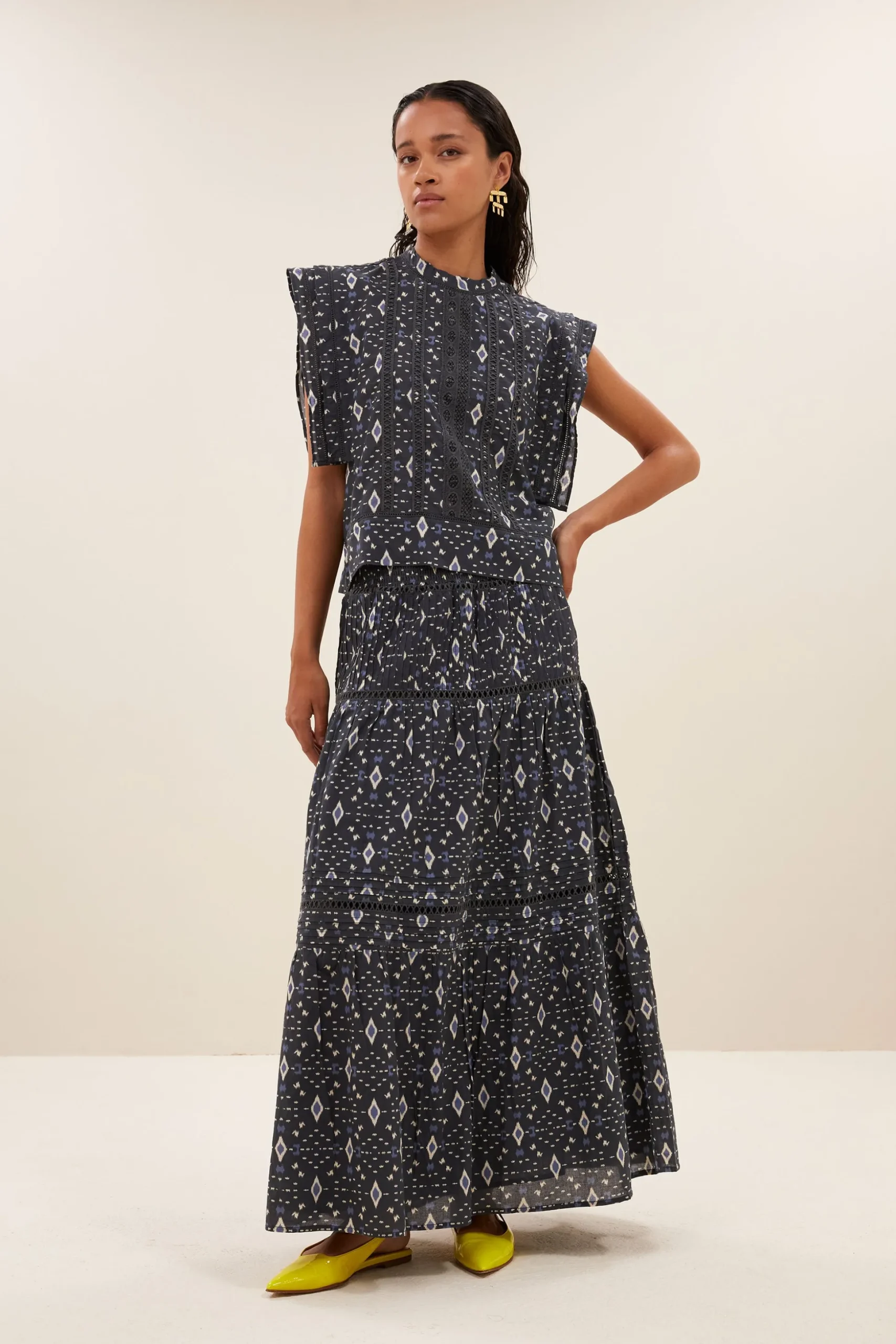 Blouses*By bar xena midnight ikat blouse | midnight ikat