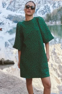 Jurken*By bar zasu leo dress | green panter print