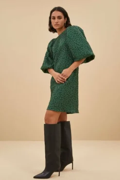 Jurken*By bar zasu leo dress | green panter print