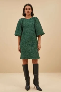 Jurken*By bar zasu leo dress | green panter print