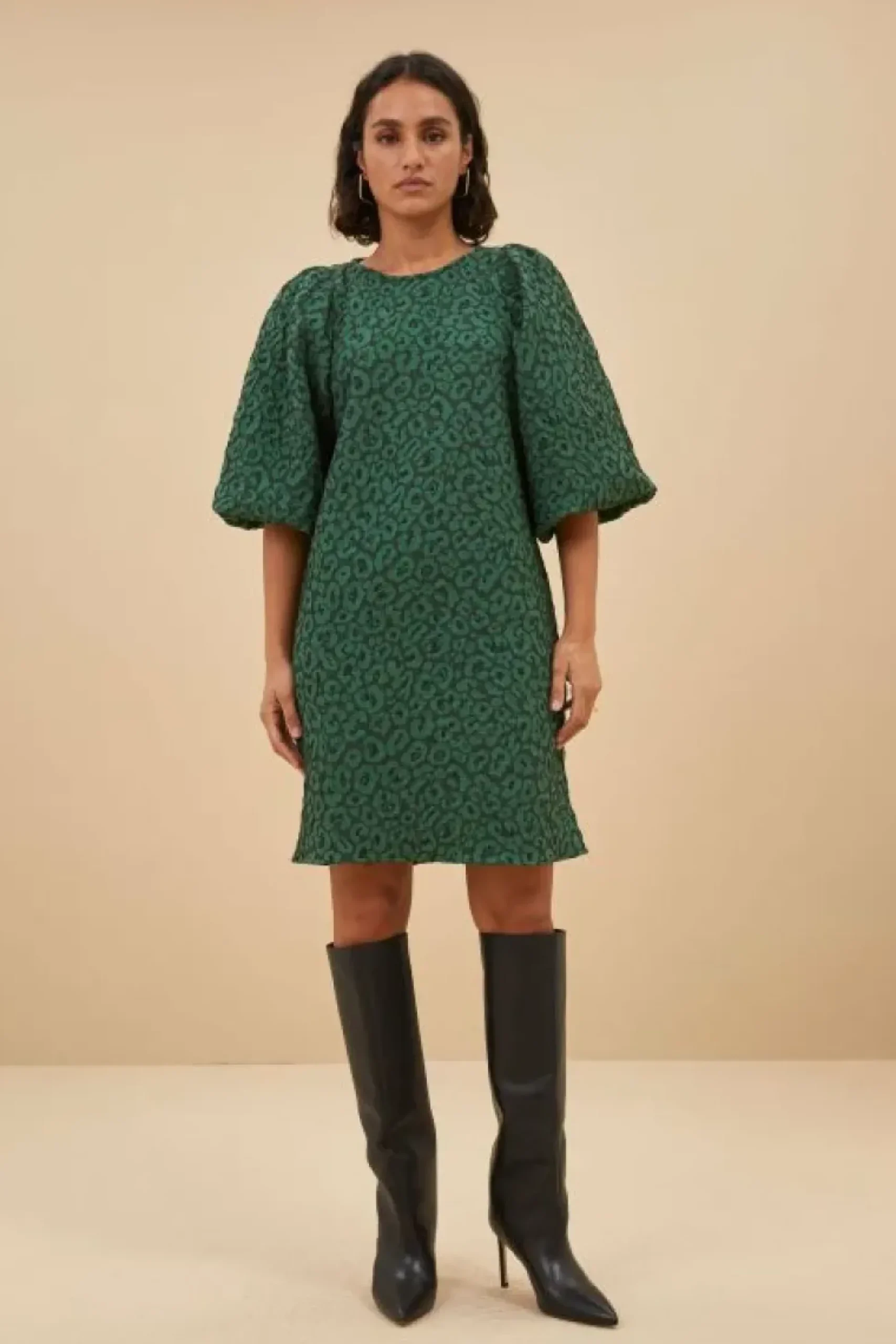 Jurken*By bar zasu leo dress | green panter print